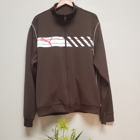 Men's Brown Puma Track Jacket, Size XL - Picture 2 of 6